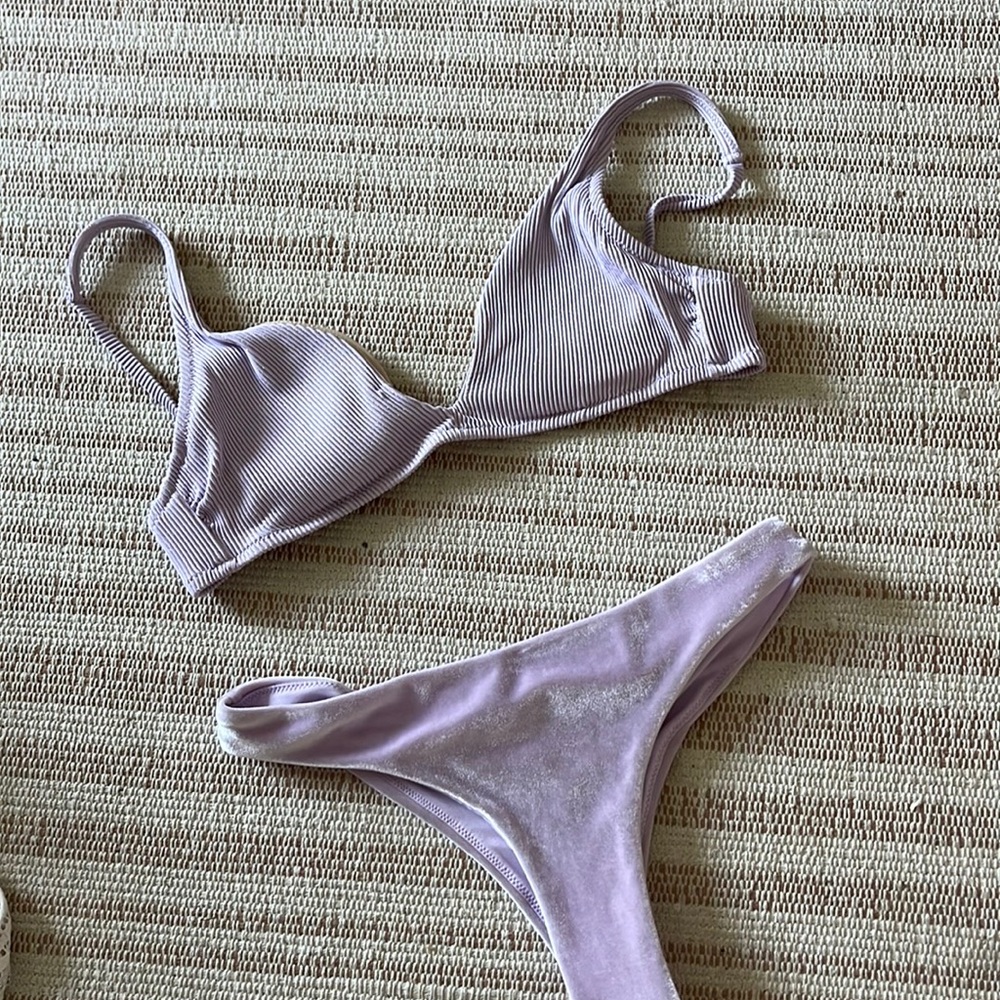 Purple velvet bikini shade and shop